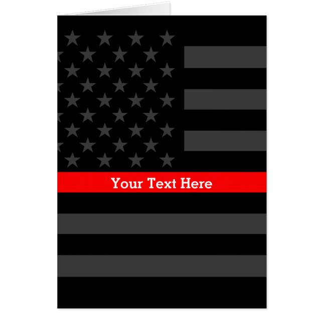 Thème Ligne rouge Personnalisé Noir US Drapeau (Devant)