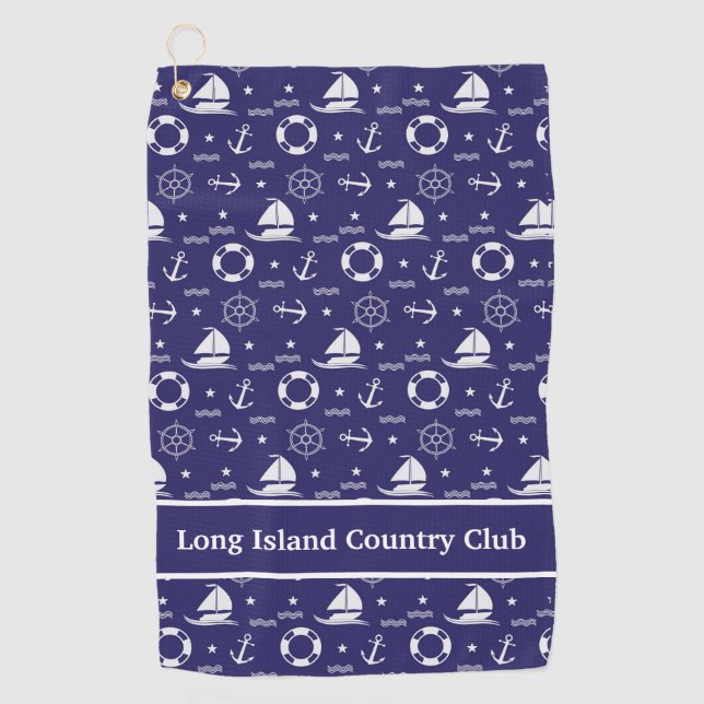 Thème nautique Country Club Custom Golf Serviette (Devant)