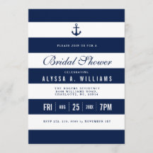 Thème Nautique Gras Invitation de douche nuptiale