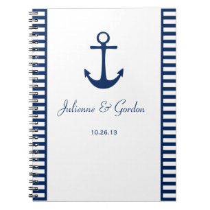 Thème nautique Marine Bleu Blancs Livre d'hôte