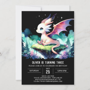 Theme Niedlich Dragon Birthday Einladung