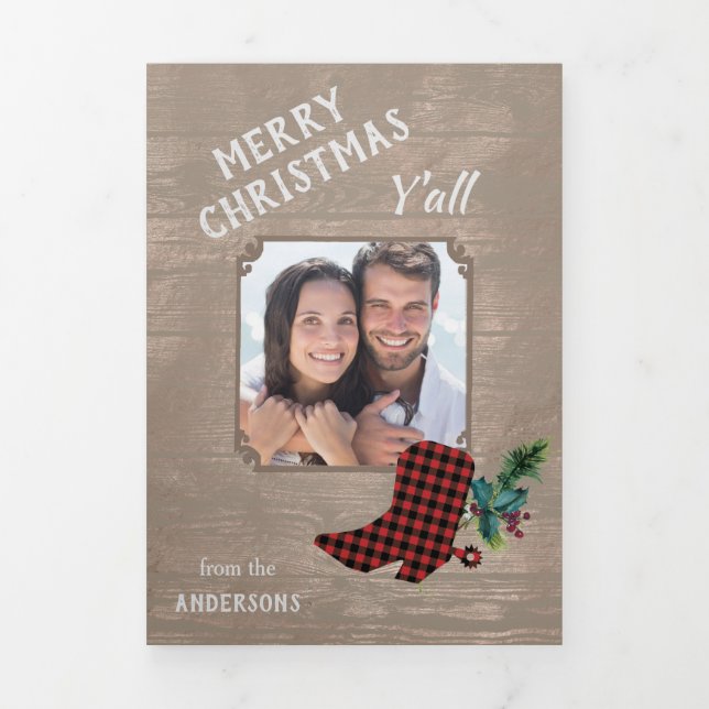 Thème occidental Bois 4 Modèle photo Noël (Page de couverture)