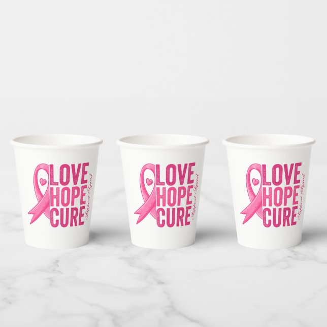 Theme Paper Cups zum Thema Brustkrebs Pappbecher (Multi)