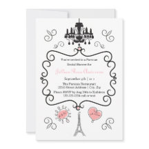 Thème Parisien - Invitation de la douche nuptiale
