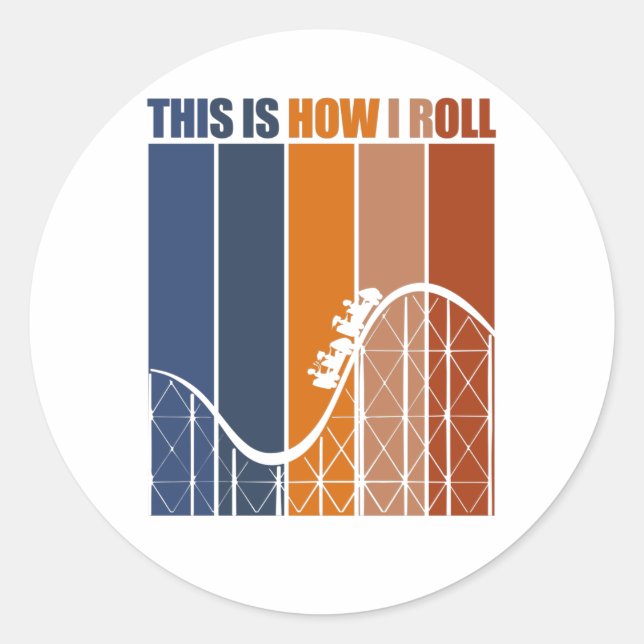Theme Park Shirt für Roller Untersetzer Liebhaber Runder Aufkleber (Vorderseite)