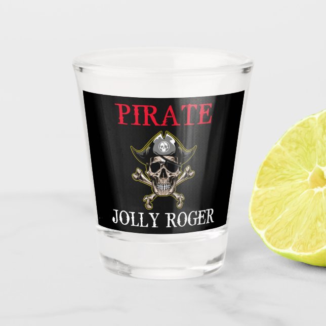 Thème pirate Fête Adulte ROUGE TIRE VERRE (Devant)
