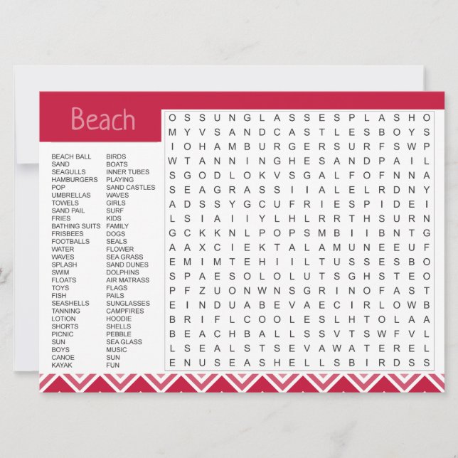 Thème Plage Carte de jeu Vous Manquant (Devant)