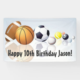 Thème sportif Bannière d'anniversaire