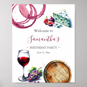 Thème Vin imprimable Affiches de bienvenue d'anniv