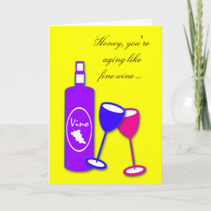 Thème Vin Romantique Partenaire Carte de voeux Ann