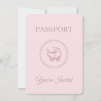 Thème Voyage Baby shower Pink Passport Invitation