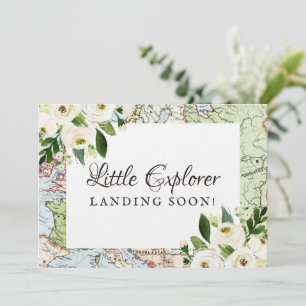 Thème Voyage Floral Carte Baby shower Mini Signe