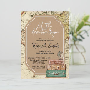 Thème Voyage Graduation Party Invitation