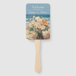 Theme Wedding Program Set of Fans zum Thema Seasid Fächer