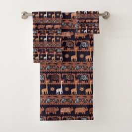 Themed African Tribal Animal Muster Handtuch Set