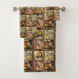 Themed African Tribal Animal Muster Handtuch Set