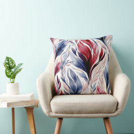 Themed Blue und Burgundy Throw Kissen