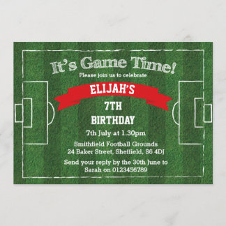 Themed Geburtstags-Party Einladung des Fußballs