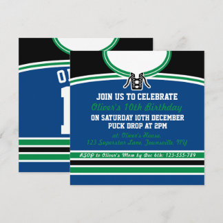 Themed Party Eis-Hockey-Jerseys lädt Schablone ein Einladung