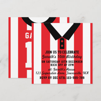 Themed Party Fußball-Jerseys lädt die Schablone Einladung
