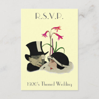 Themed Wedding R.S.V.P.-Karten der 20er Jahre RSVP Karte