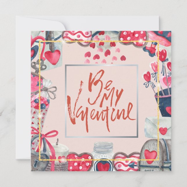 Themen und Liebe des Valentinstag Feiertagskarte (Vorderseite)