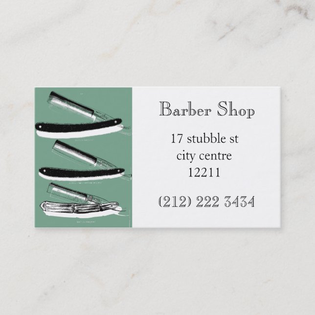 Themenorientierte Visitenkarte des Friseursalons (Vorderseite)