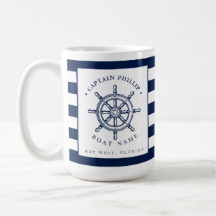 Themenorientierter Segelboot-nautischkapitän Kaffeetasse