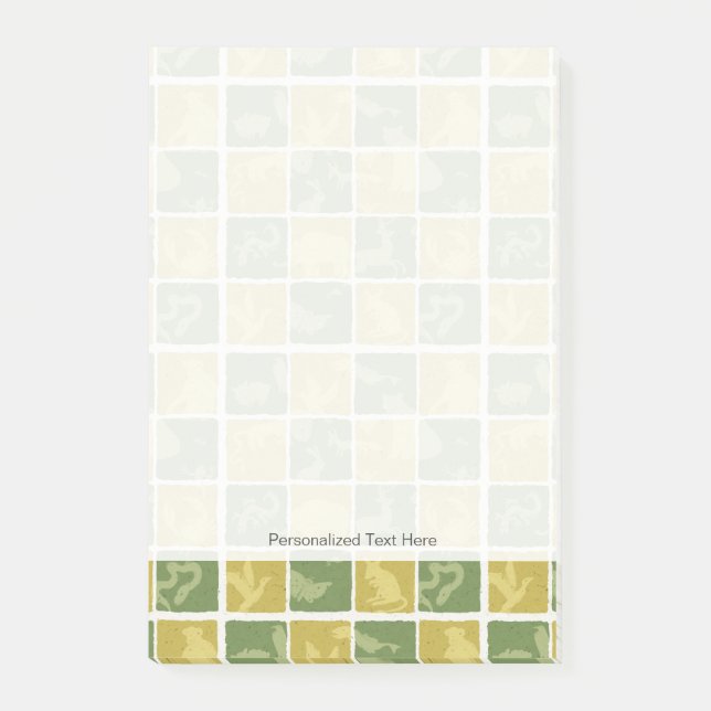 themenorientiertes Muster des Zoos Post-it Klebezettel (Vorderseite)