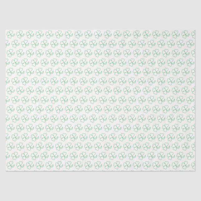 Themenpapier - Konturen zum grünen Kleeblatt Seidenpapier (Vorderseite)
