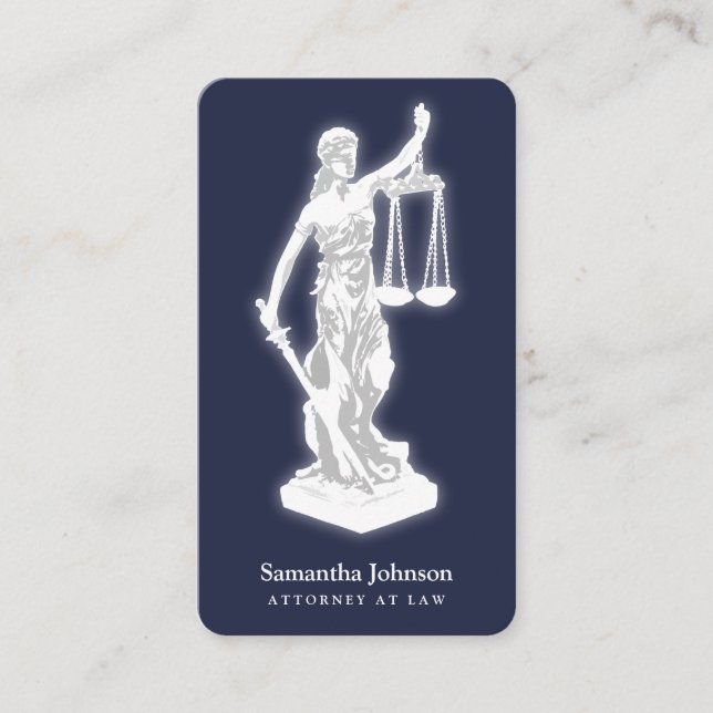 Themes Skulptur | Anwalt am Law Mitternacht Blue Visitenkarte (Vorderseite)