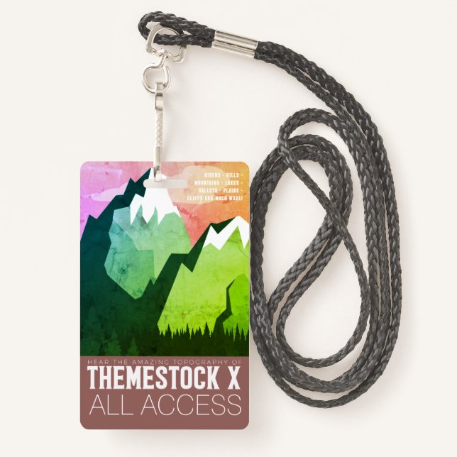 Themestock X "Backstage Pass"-Abzeichen Ausweis (Rückseite mit Schlüsselband)
