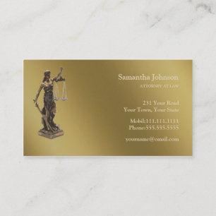 Themis   Rechtsanwalt am Gesetz golden Visitenkarte