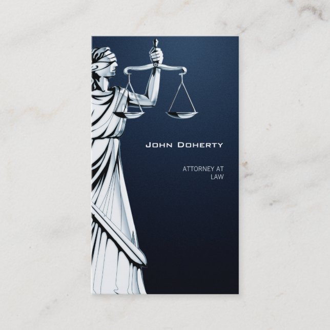 Themis | RECHTSANWALT AN GESETZ | dunkelblau Visitenkarte (Vorderseite)