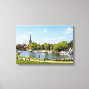 Themse bei Abingdon Bridge Leinwanddruck