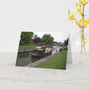 Themse bei Chertsey Lock Greeting Card Karte