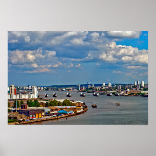 Themse Flut Barrier Greenwich London Poster