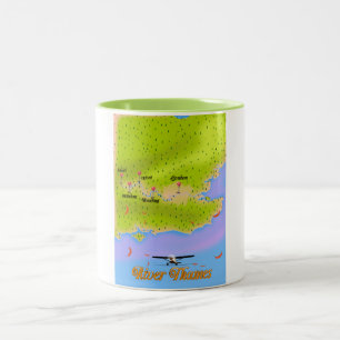 Themse London - England-Karte Zweifarbige Tasse