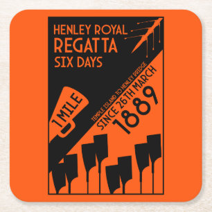 Themse Regatta - Vintage Retro Style Rowing Rechteckiger Pappuntersetzer