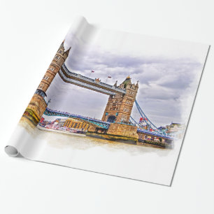 Themse & Tower Bridge, London England Geschenkpapier