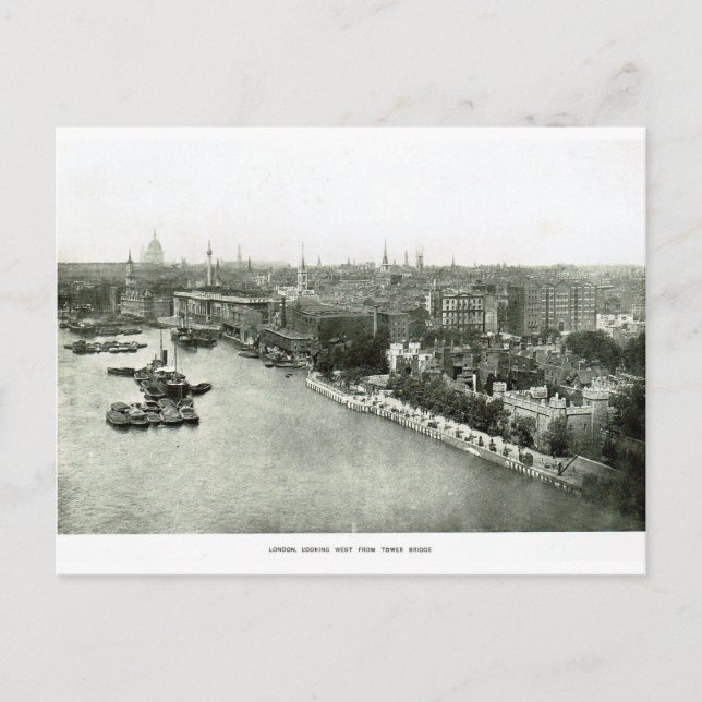 Themse von Tower Bridge 1900 Postkarte (Vorderseite)