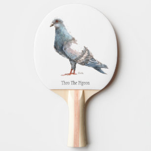 "Theo die Tauben-" Vogel-Klingeln Pong Paddel Tischtennis Schläger