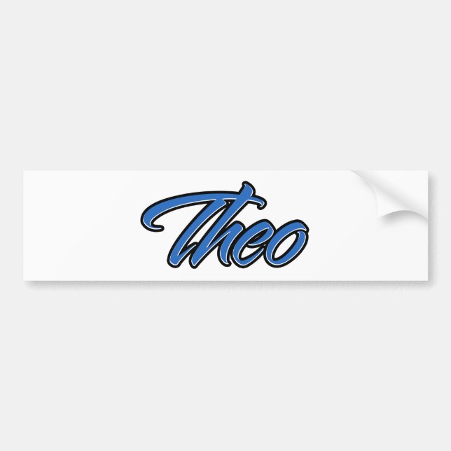 Theo Nom bleu Aufkleber Sticker Autoaufkleber (Devant)