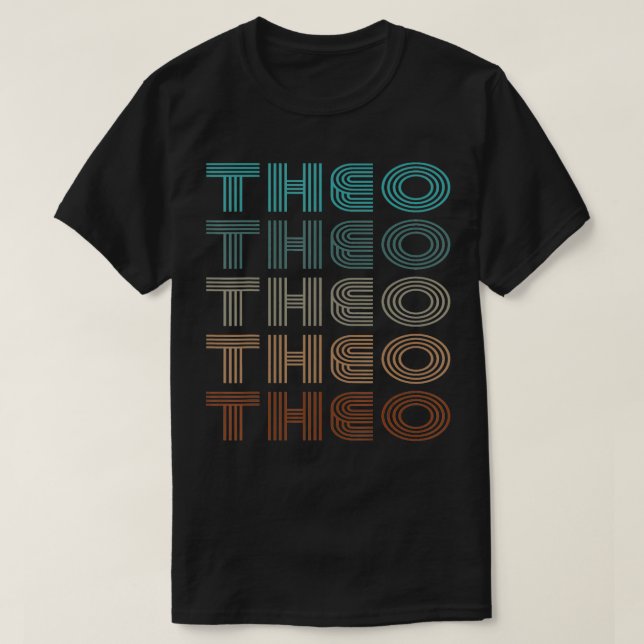 Theo Retro Vorname Design T-Shirt (Design vorne)