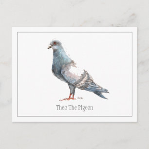 'Theo The Pigeon' Postkarte