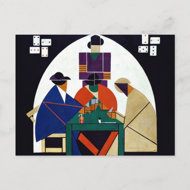Theo van Doesburg - Kartenspieler Postkarte (Vorderseite)