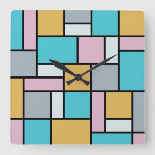 Theo Van Doesburg - Komposition 17 - Mondrian-Kuns Quadratische Wanduhr