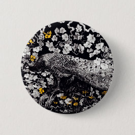 Theo Van Hoytema Retro Peacock Clip Art Black und Button