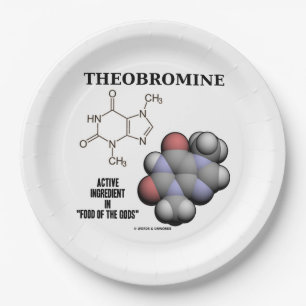 Theobromin-Schokoladen-Molekül-Aktivsubstanz Pappteller