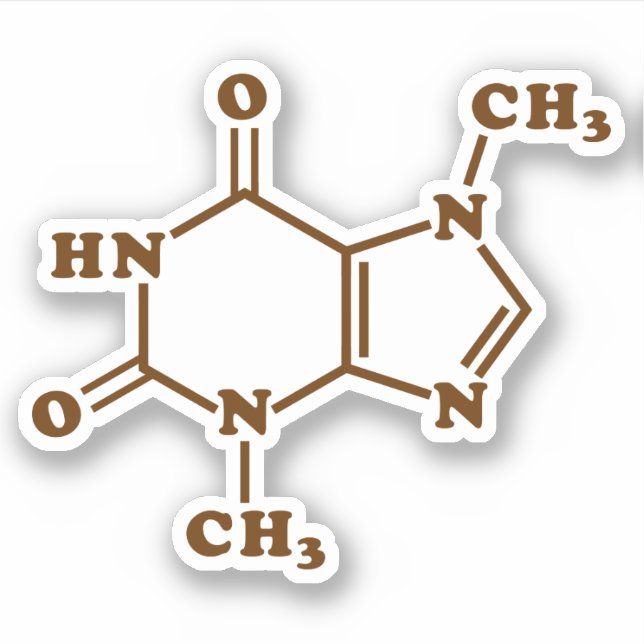 Theobrominmolekulare chemische Formel Aufkleber (Vorderseite)
